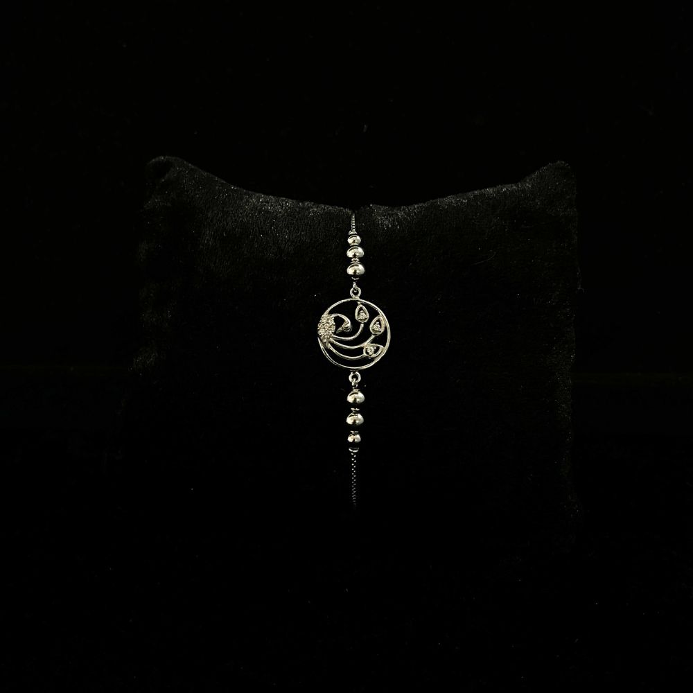 Minimal 92.5 Sterling Silver Floral Bracelet for Her